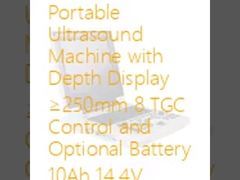Máquina de ultrasonido portátil con pantalla de profundidad ≥ 250 mm 8 Control TGC y batería opcional 10Ah 14.4V
