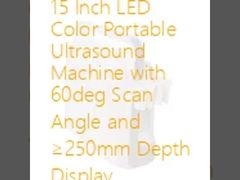 Máquina de ultrasonido portátil de color LED de 15 pulgadas con ángulo de escaneo de 60 grados y pantalla de profundidad ≥ 250 mm